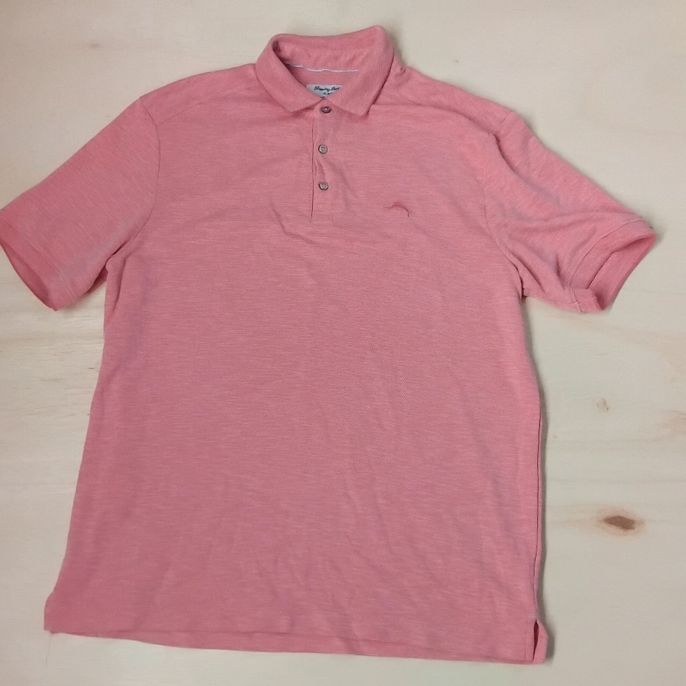 Tommy Bahama Pink Polo Shirt Classic Design #B